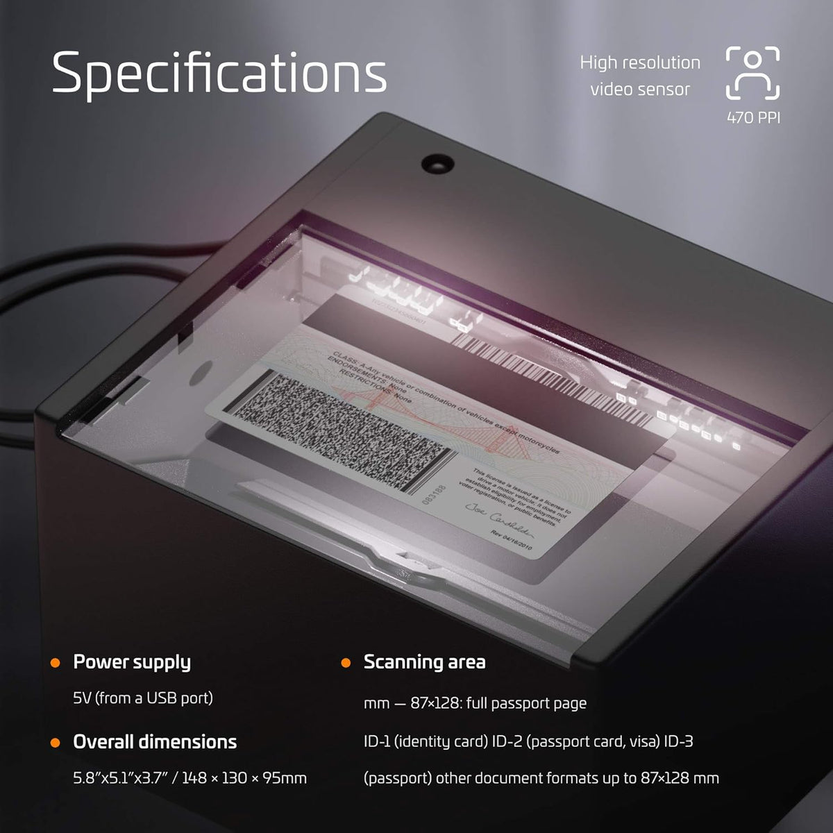 Passport and Driver's License Scanner with Global Software F672