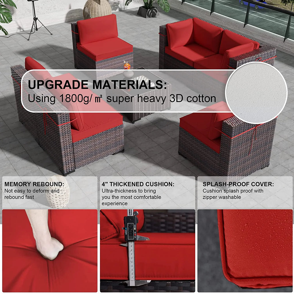 7 Piece All-Weather Wicker Outdoor Patio Furniture Set P767683