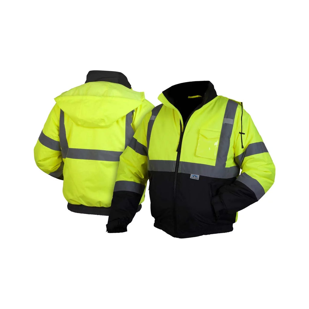 Hi-Vis Lime Bomber Jacket with Quilted Lining Size 4X Large P4686