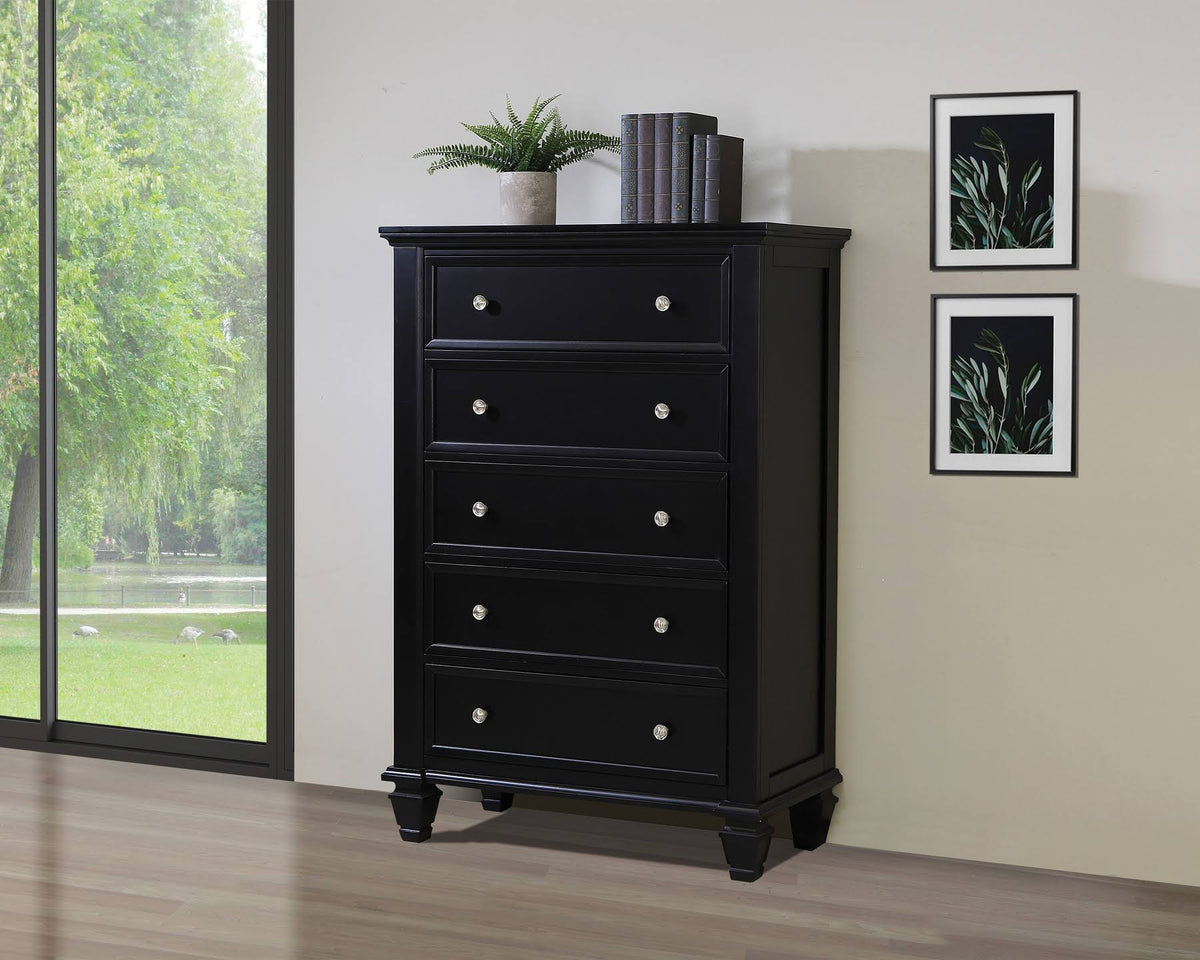 Black 5 Drawer Chest D962290