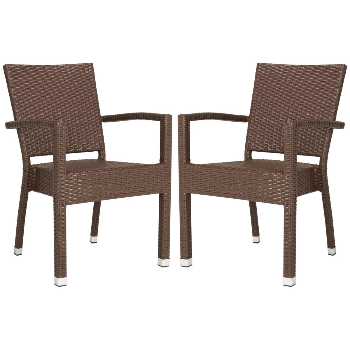 Brown Outdoor Stacking Armchair Set of 2 G672