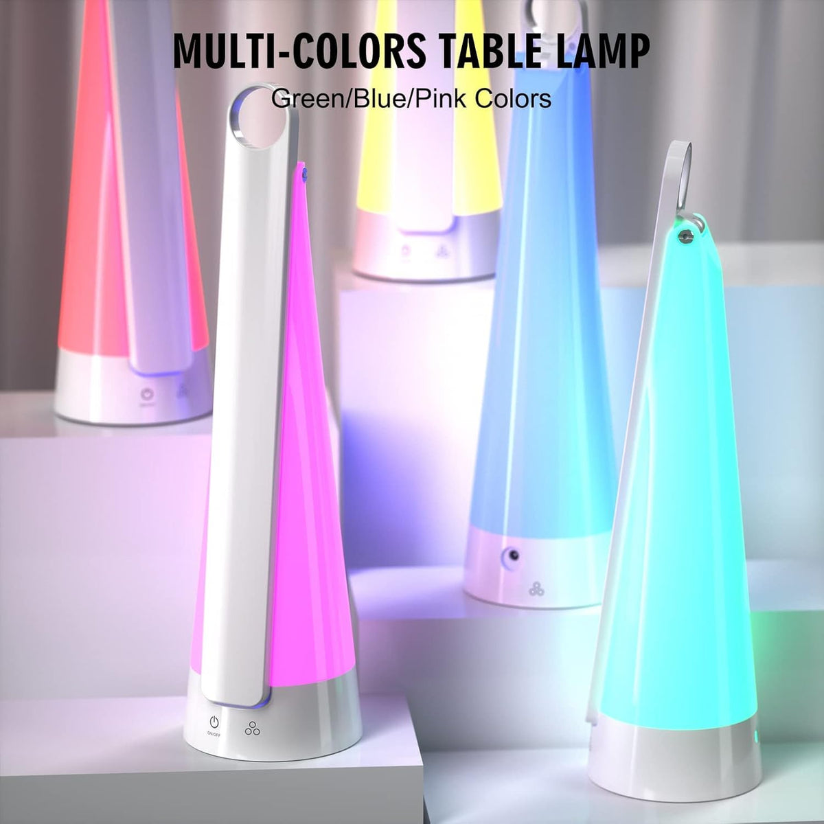 LED Desk Lamp with RGB Colors, Stepless Dimmable I662996