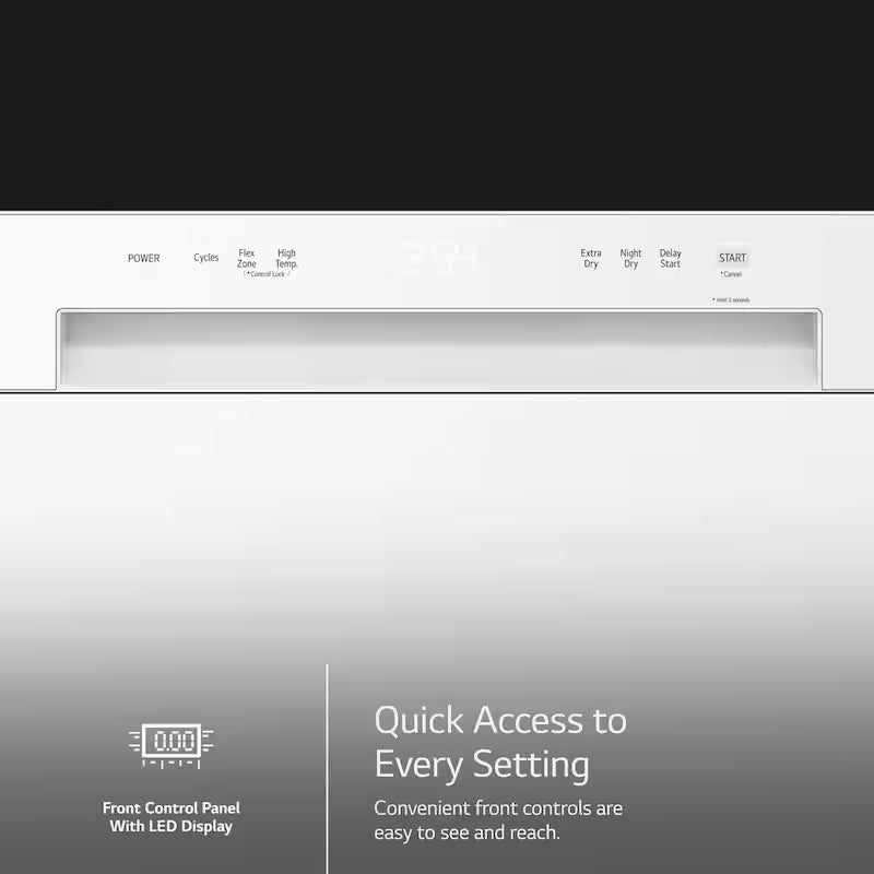 White Front Control Dishwasher with Stainless Steel Tub U193528