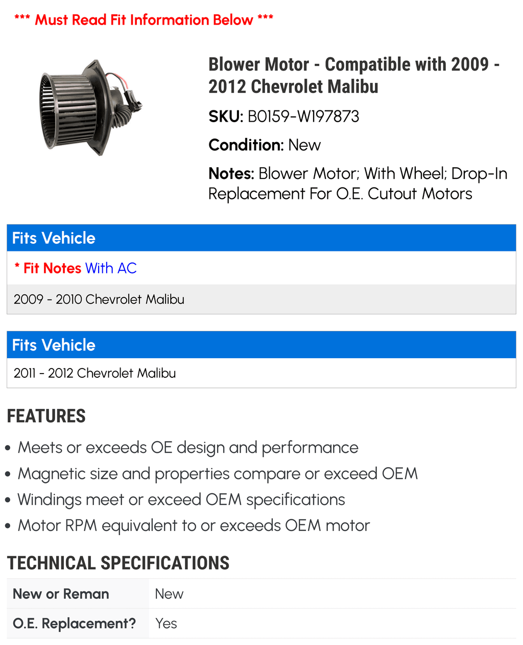 Blower Motor T6352