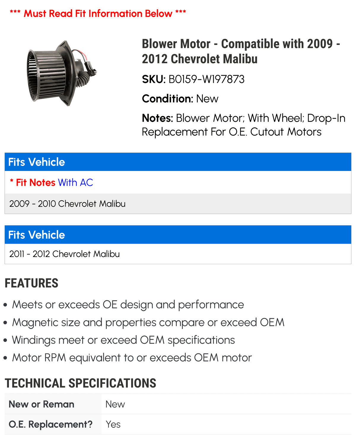 Blower Motor T6352