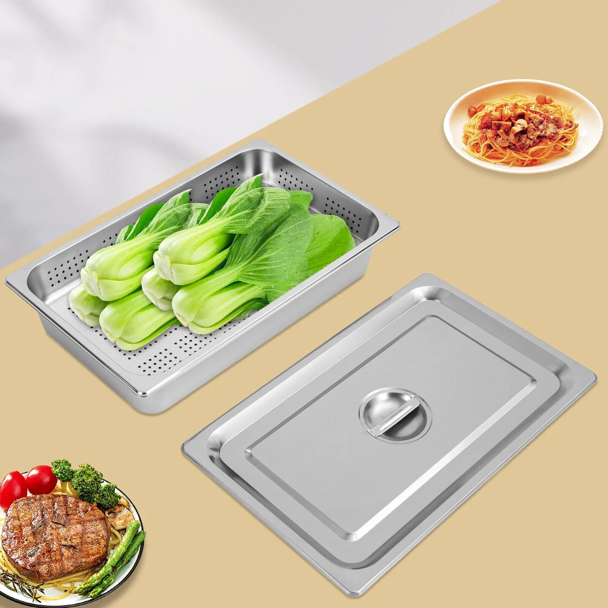 Full Size Perforated Stainless Steel Steam Table Food Pan O1190