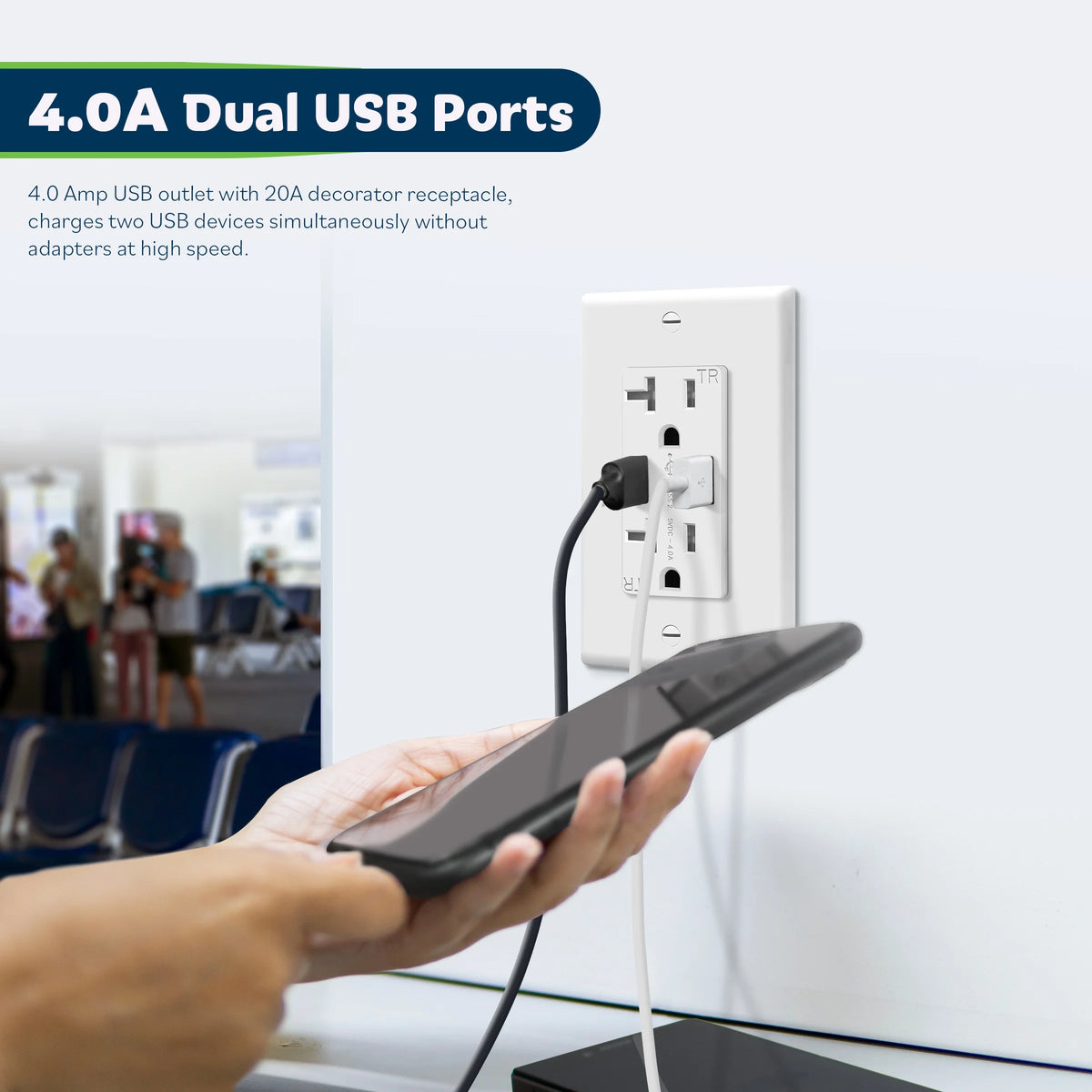 White 6 Pack USB Wall Outlet Charger R1842