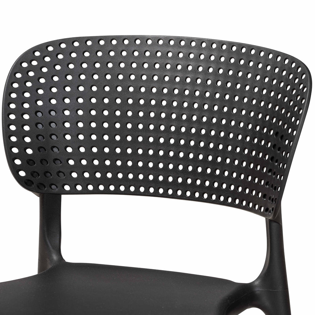 Black Finished Polypropylene Plastic 4-Piece Stackable Dining Chair Set L314