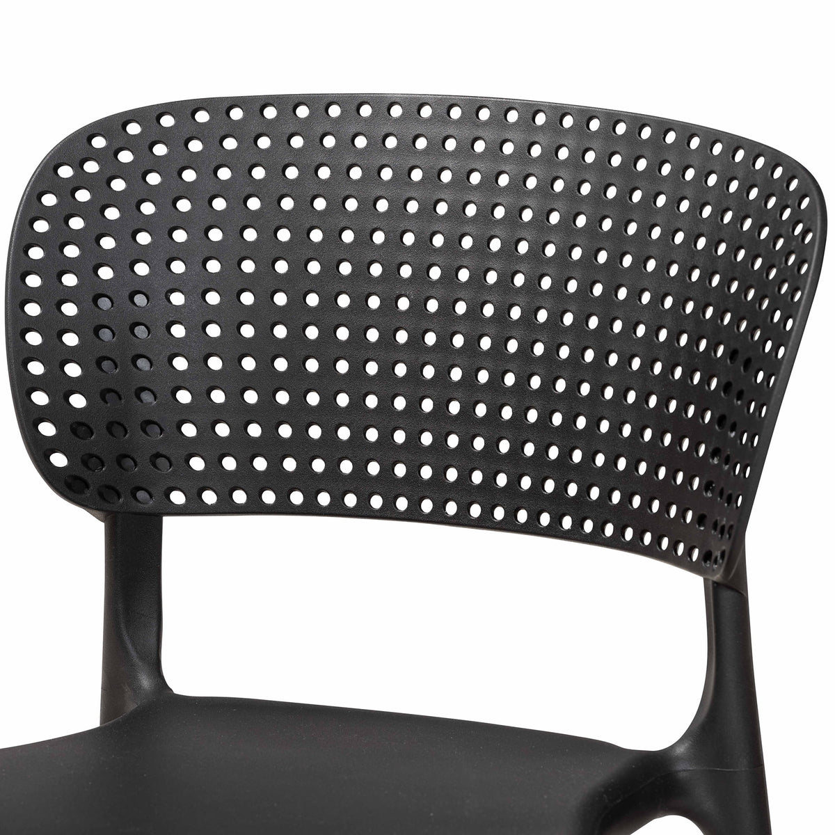 Black Finished Polypropylene Plastic 4-Piece Stackable Dining Chair Set N249797