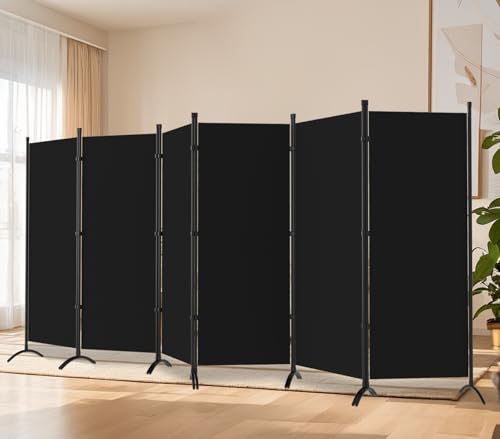 Black 6 Panel 6 ft Folding Room Divider F88435