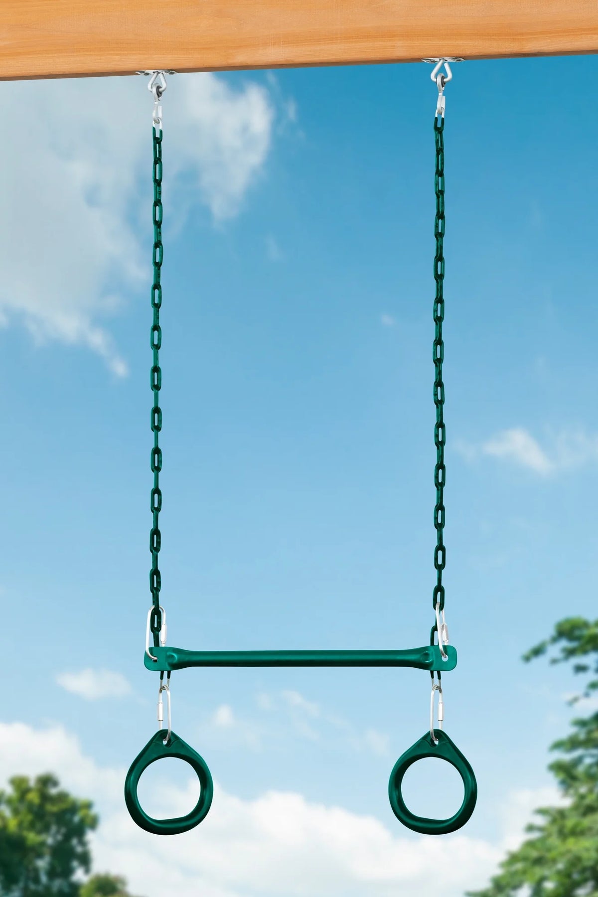 Cedar Swingset with Belt Swings and Trapeze Bar P79109
