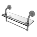 Matte Gray Glass Shelf with Towel Bar L1131