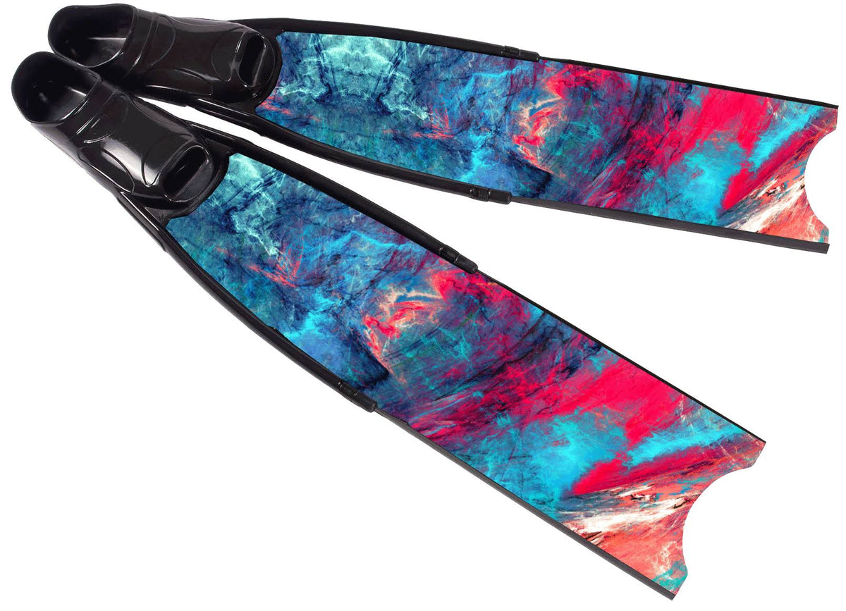 Carbon Fiber Full Foot Free-Diving Fins, Black/Black, Art(37-38) E330