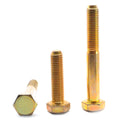 3/4x22-16 x 2 1/2x22 Fine Thread Grade 8 Hex Cap Screw, USA Alloy Steel Yellow Zinc Plated, Pk 10 X7838