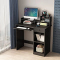 White Wood Computer Desk with Drawers and Keyboard Tray T159992