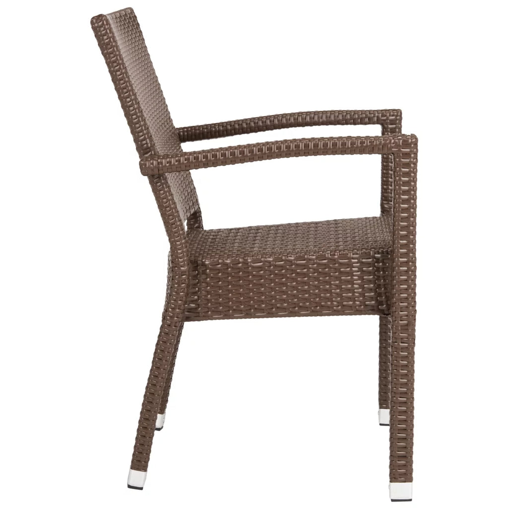 Brown Outdoor Stacking Armchair Set of 2 G672