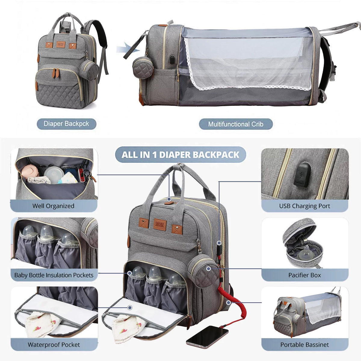 Diaper Bag Backpack U544