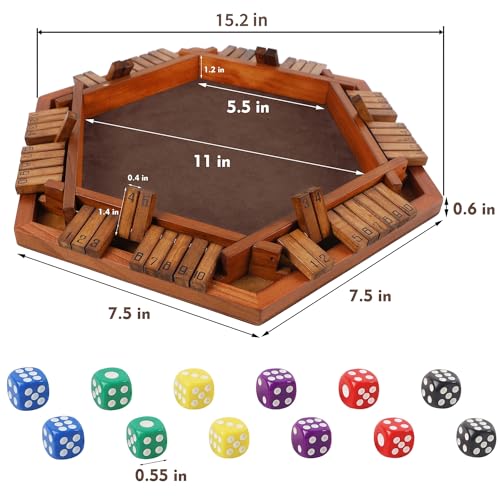 Wooden Shut The Box Dice Game Set D66088