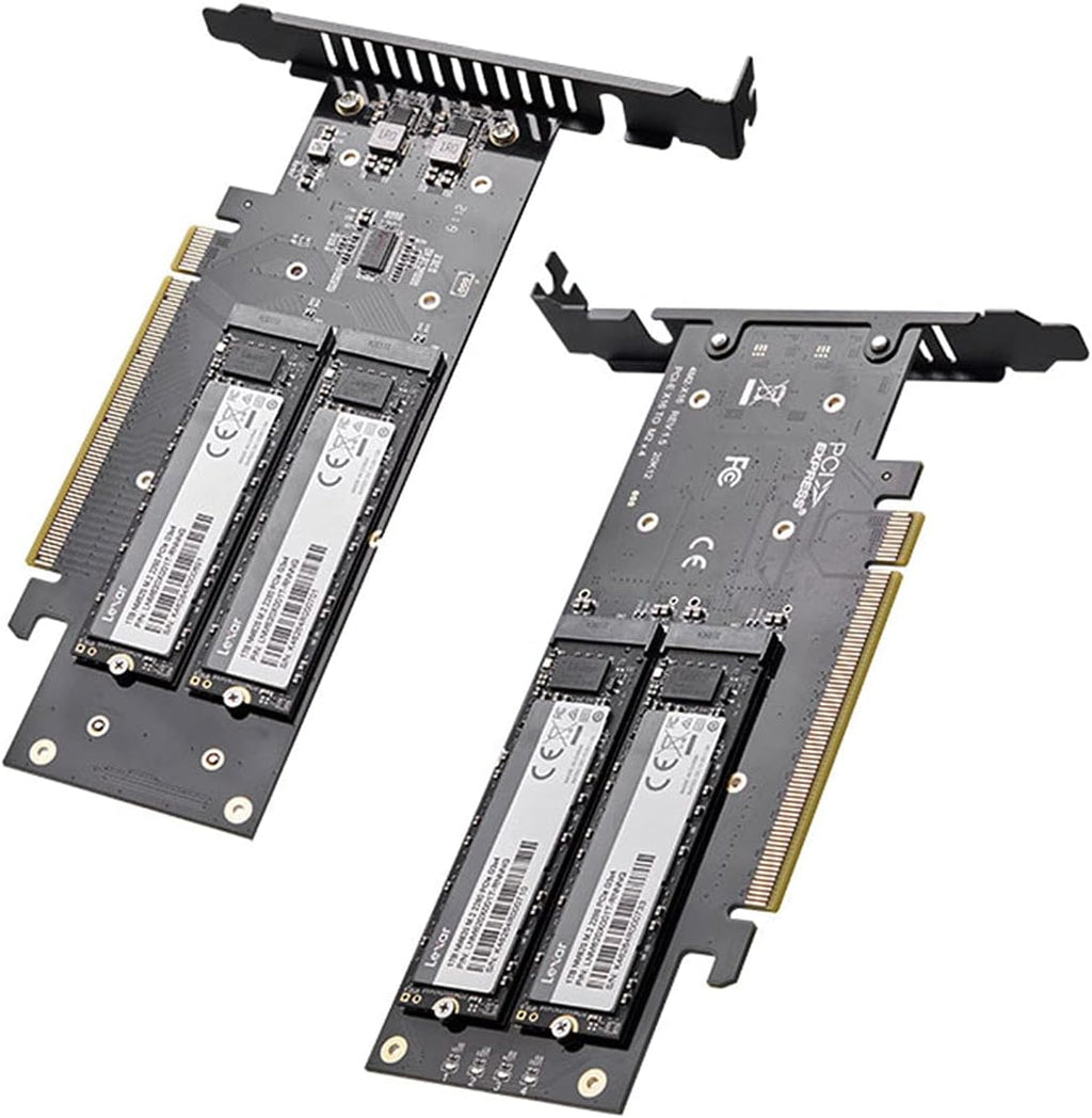 Quad NVMe PCIe 4.0 Expansion Card for 4 NVMe M.2 SSD 2280, Pack of 2 X285990