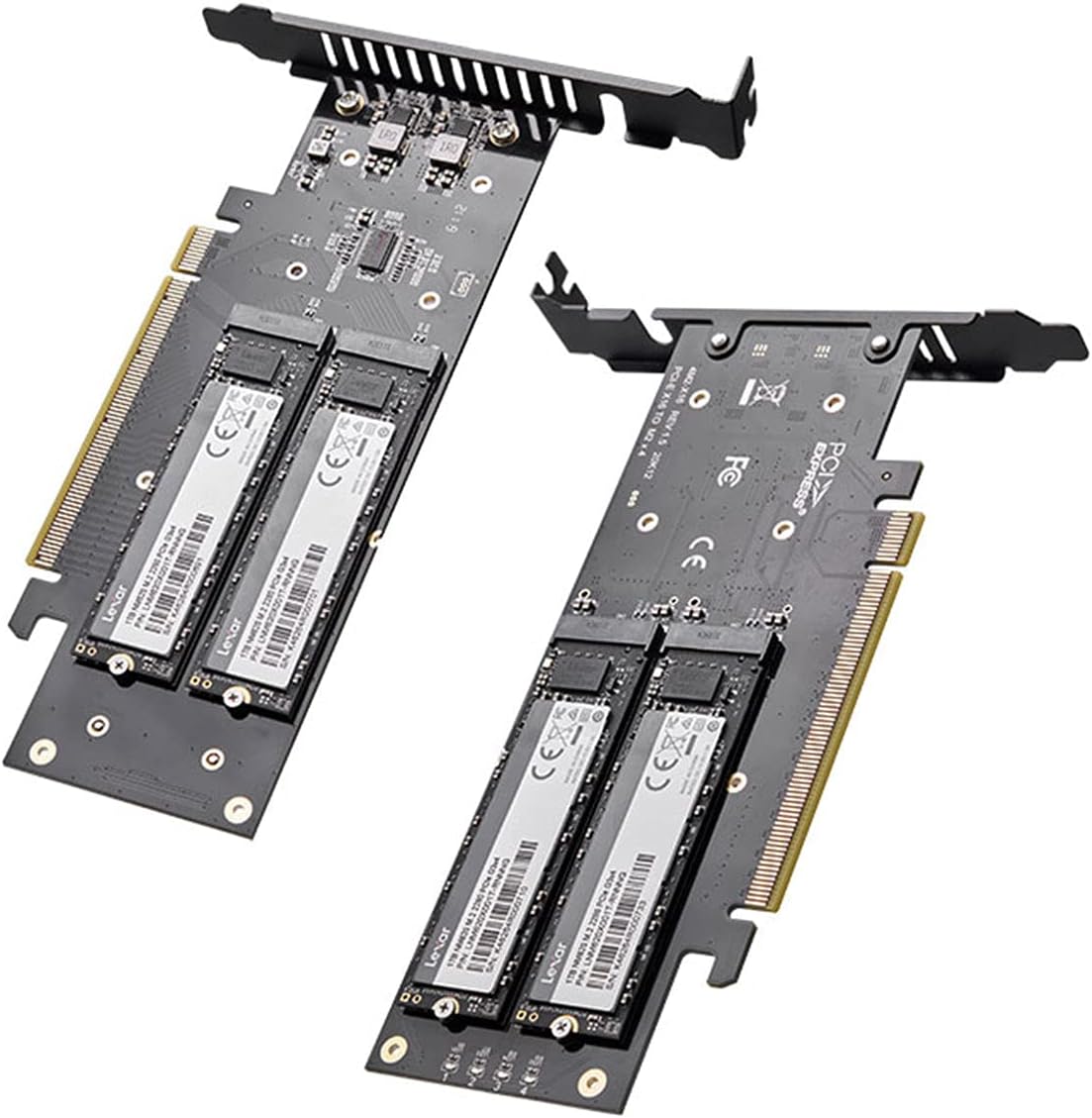 Quad NVMe PCIe 4.0 Expansion Card for 4 NVMe M.2 SSD 2280, Pack of 2 X285990