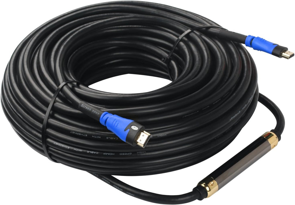 HDMI Cable 100 Feet with Signal Booster, CL3 Rated Black, Pack of 2 X7844