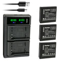 3-Pack Battery and USB Charger for Lumix Cameras M68086