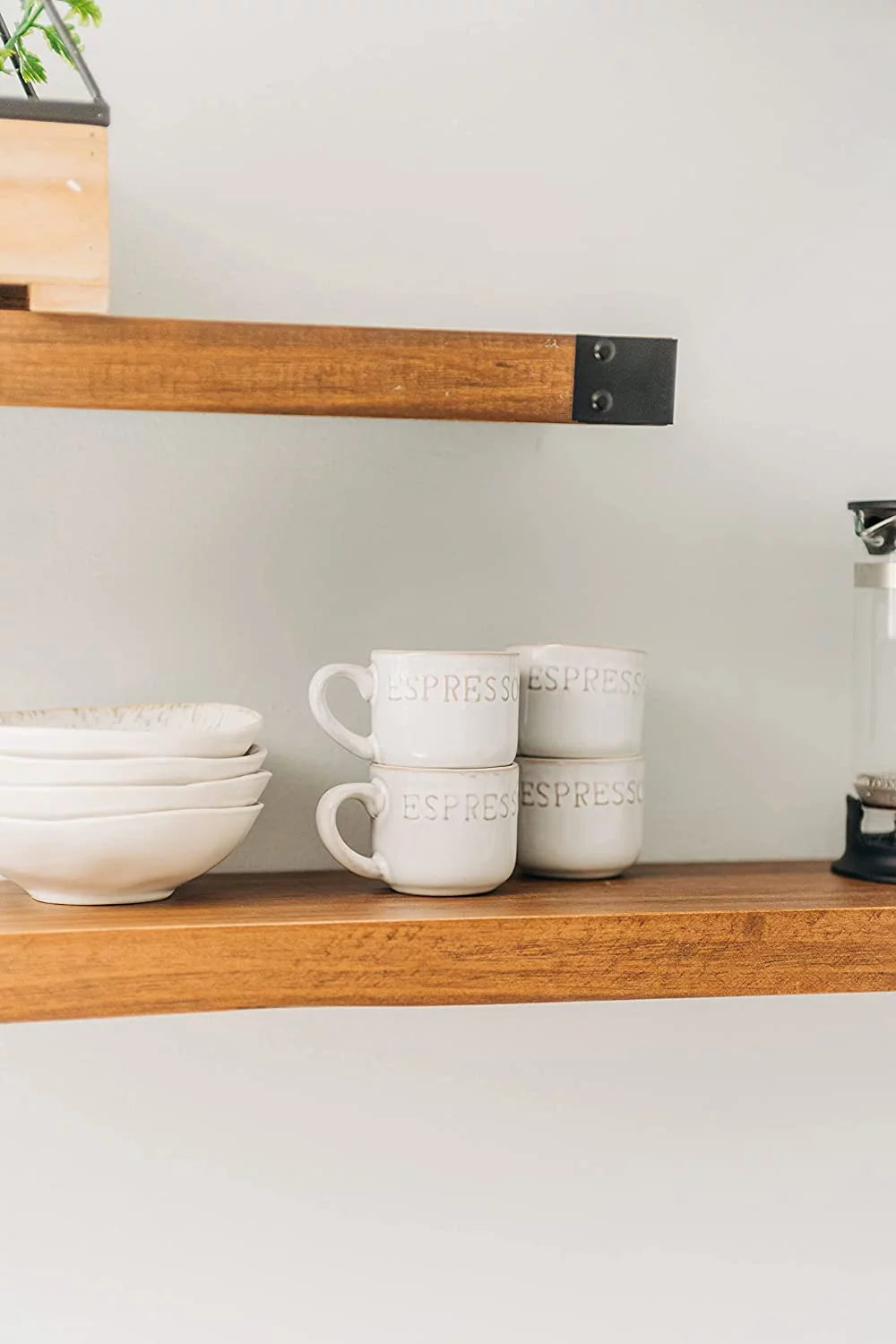 Wall Mounted Wooden Floating Shelves, Light Walnut 12", 24" & 36" Set L20312