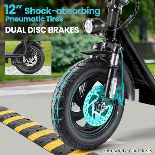 Electric Scooter with Seat, 1200W Motor, 30 Miles Range, Foldable with Basket N1703