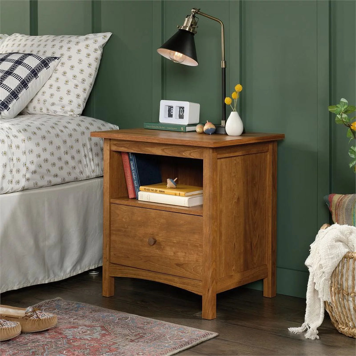 Cherry Finish Nightstand with Drawer D8144