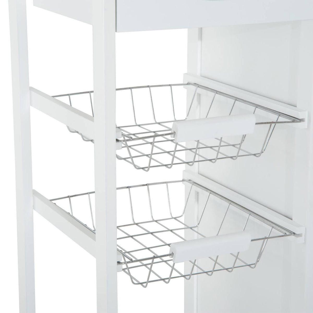 Rolling Kitchen Trolley Serving Cart with Drawers and Cabinet Y668