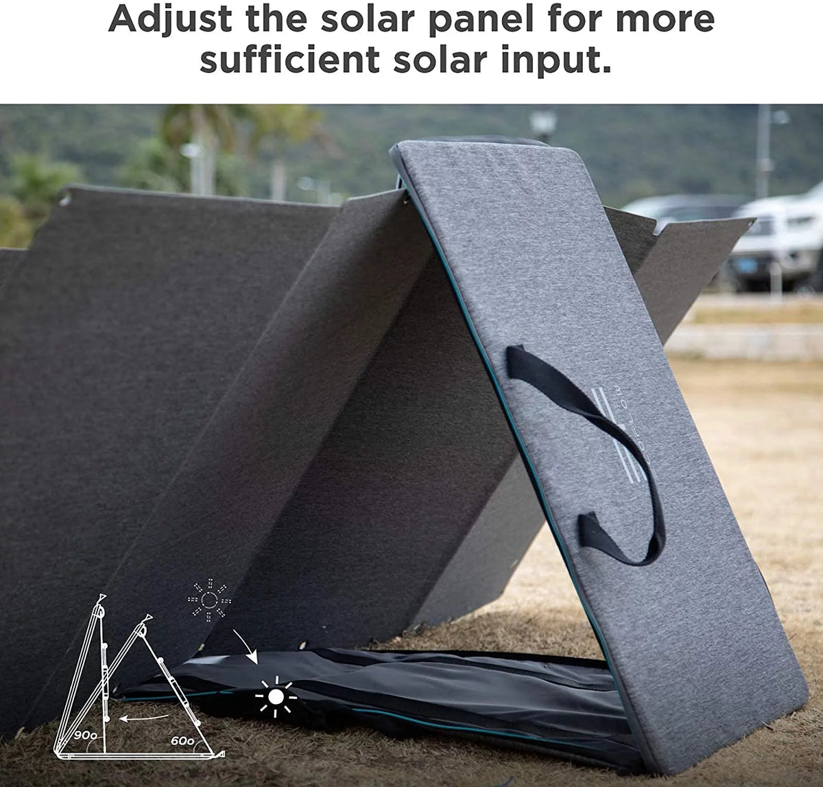 60W Portable Foldable Solar Panel with Adjustable Kickstand K670837