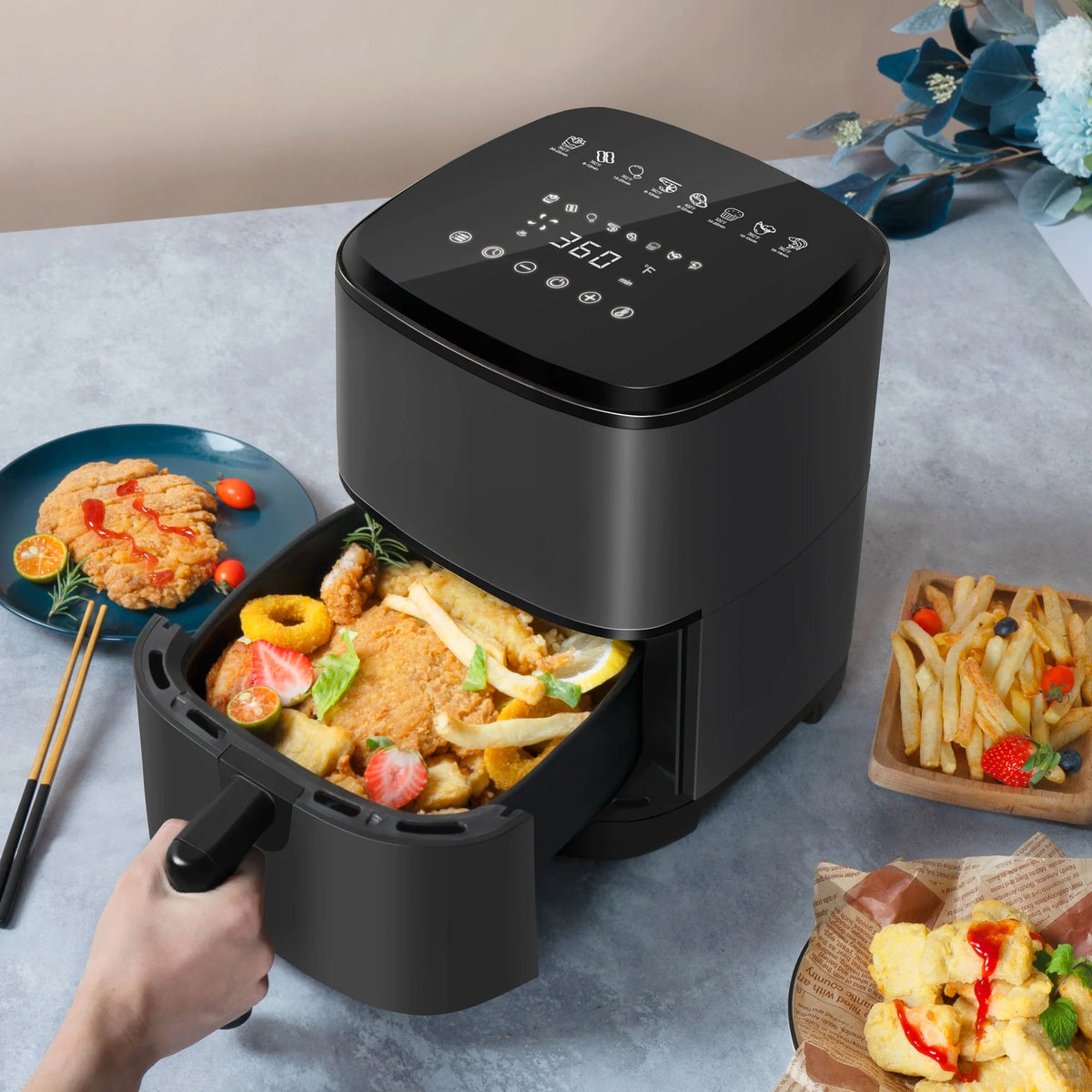 4 Qt Nonstick Dishwasher Safe Air Fryer Oven X49509
