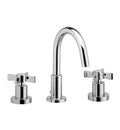 Satin Nickel Widespread Bathroom Sink Faucet with Medium Spout I18374
