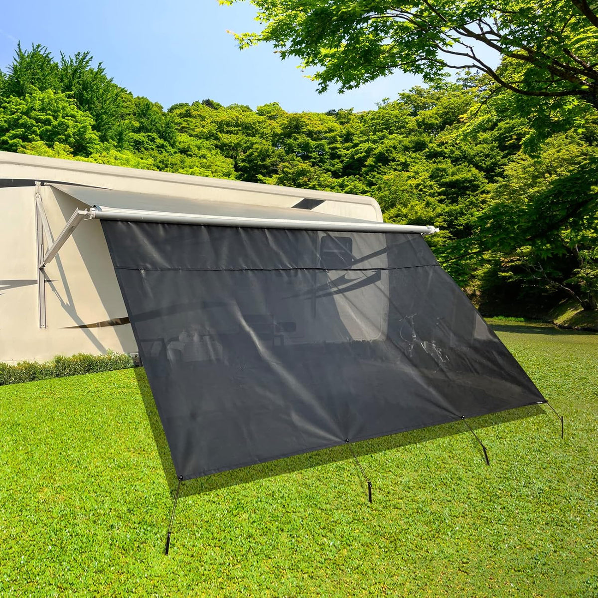 RV Awning Shade Screen with Zipper 8'X17'3'' U3713