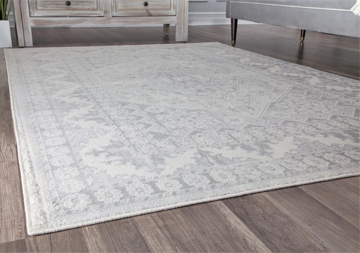 Grey Mist Vintage Transitional Area Rug L3523