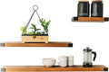 Wall Mounted Wooden Floating Shelves, Light Walnut 12", 24" & 36" Set L20312