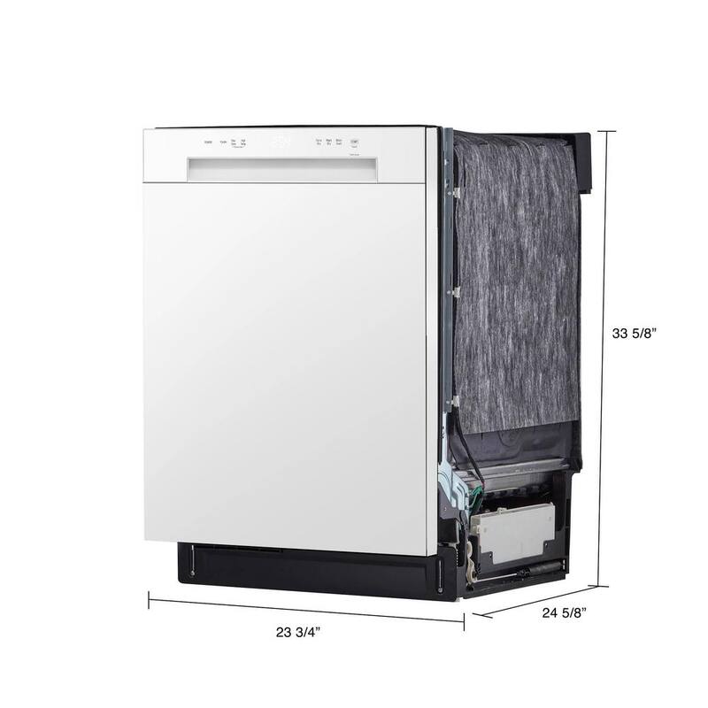 White Front Control Dishwasher with Stainless Steel Tub U193528