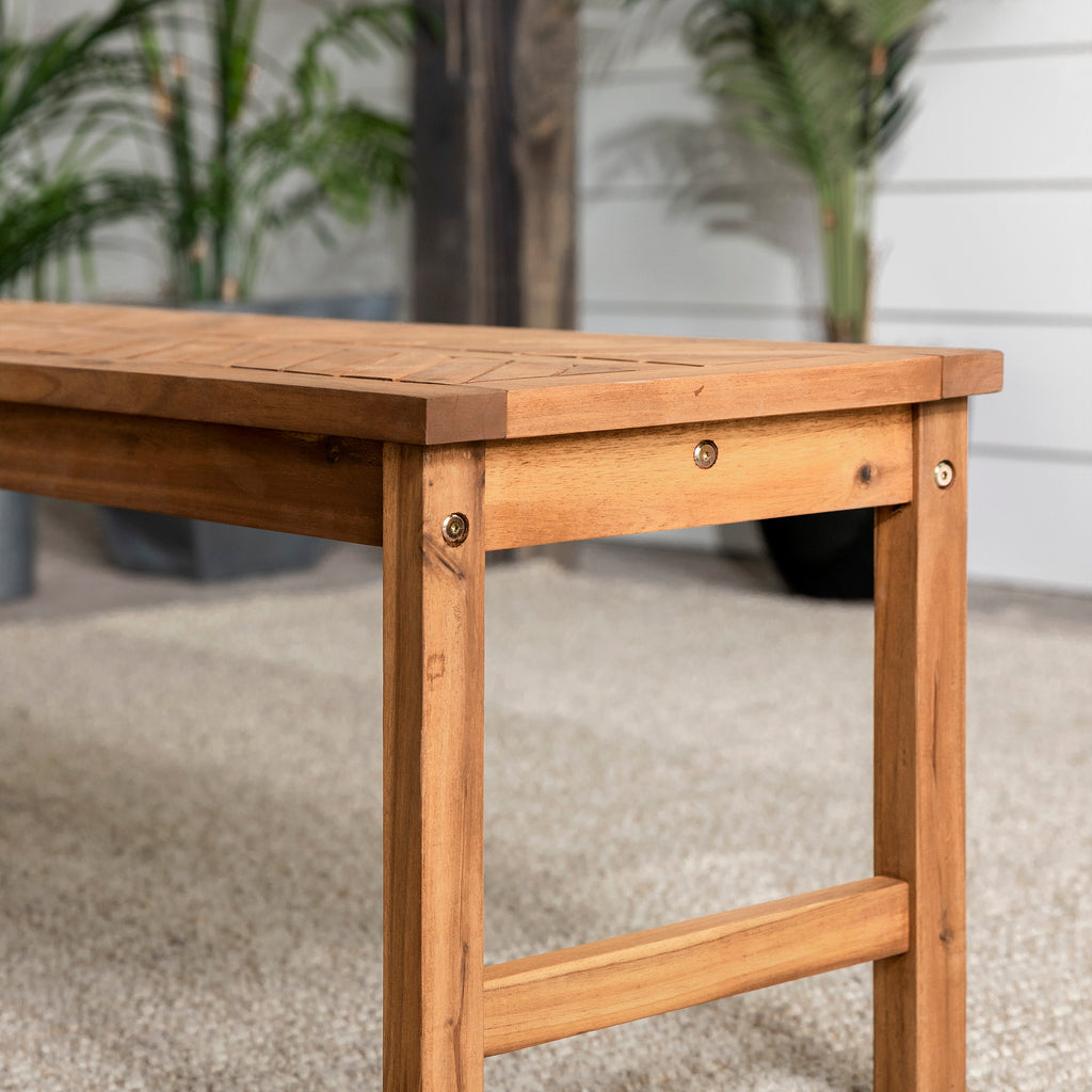 Brown Acacia Wood Bench U998