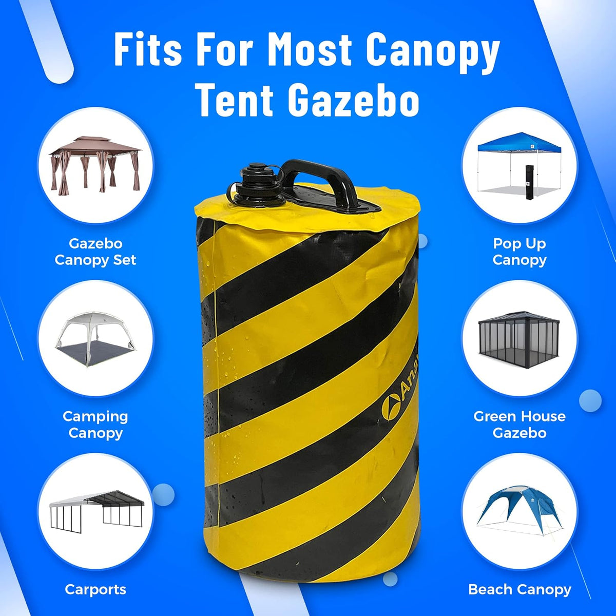 4pcs-Pack Black Canopy Water Weights Bag Y374