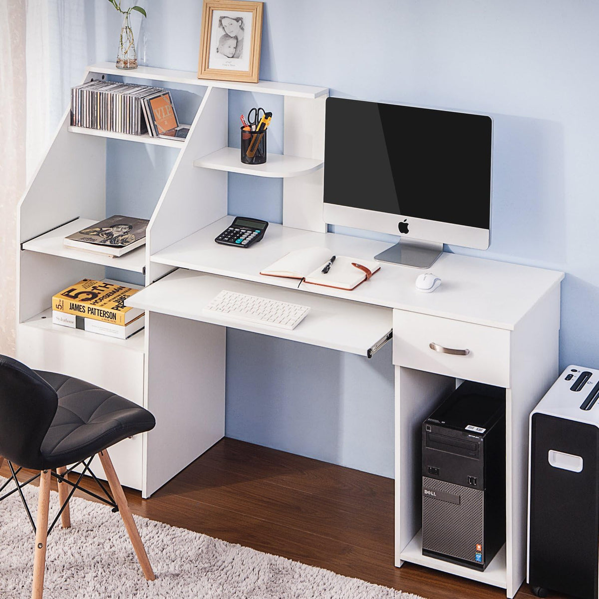 Computer Desk with Cabinet and Storage Drawer V580
