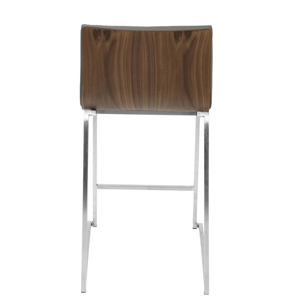 Counter Stool Set of 2 Walnut Grey E681405