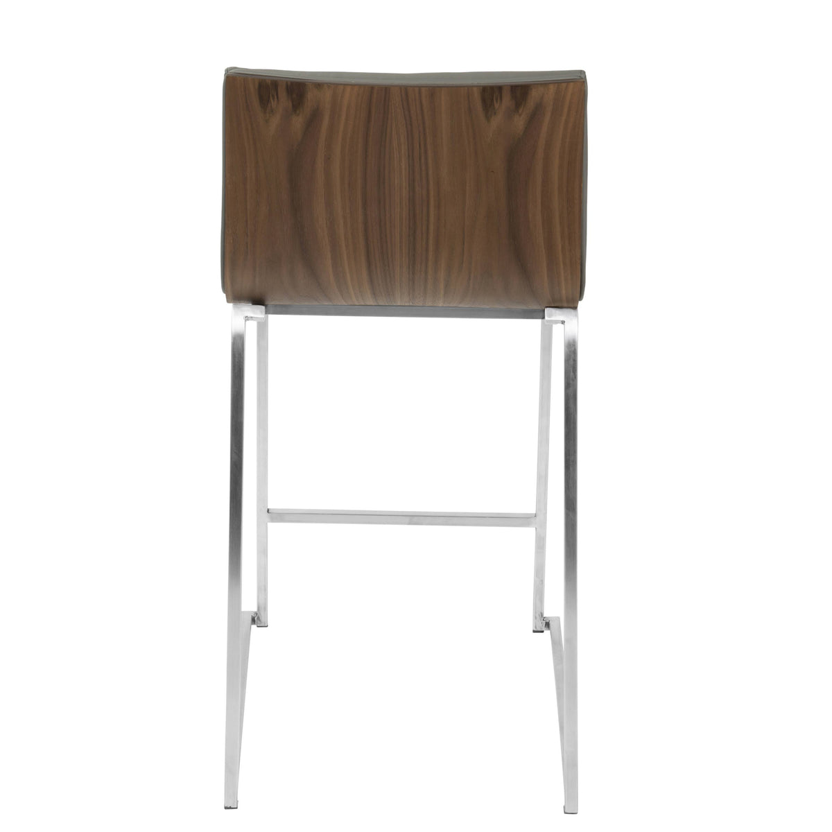 Counter Stool Set of 2 Walnut Grey X404