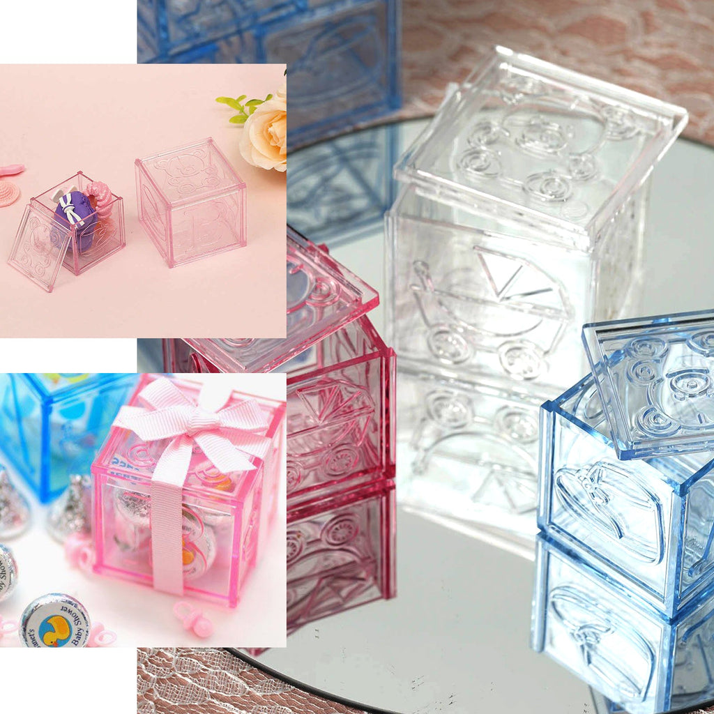 2" Clear Fillable Baby Blocks - 12/pk J2079