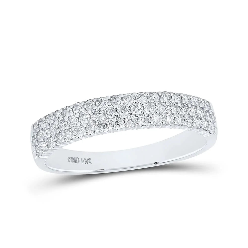 14kt White Gold Diamond Pave Band Ring Size 7 R841
