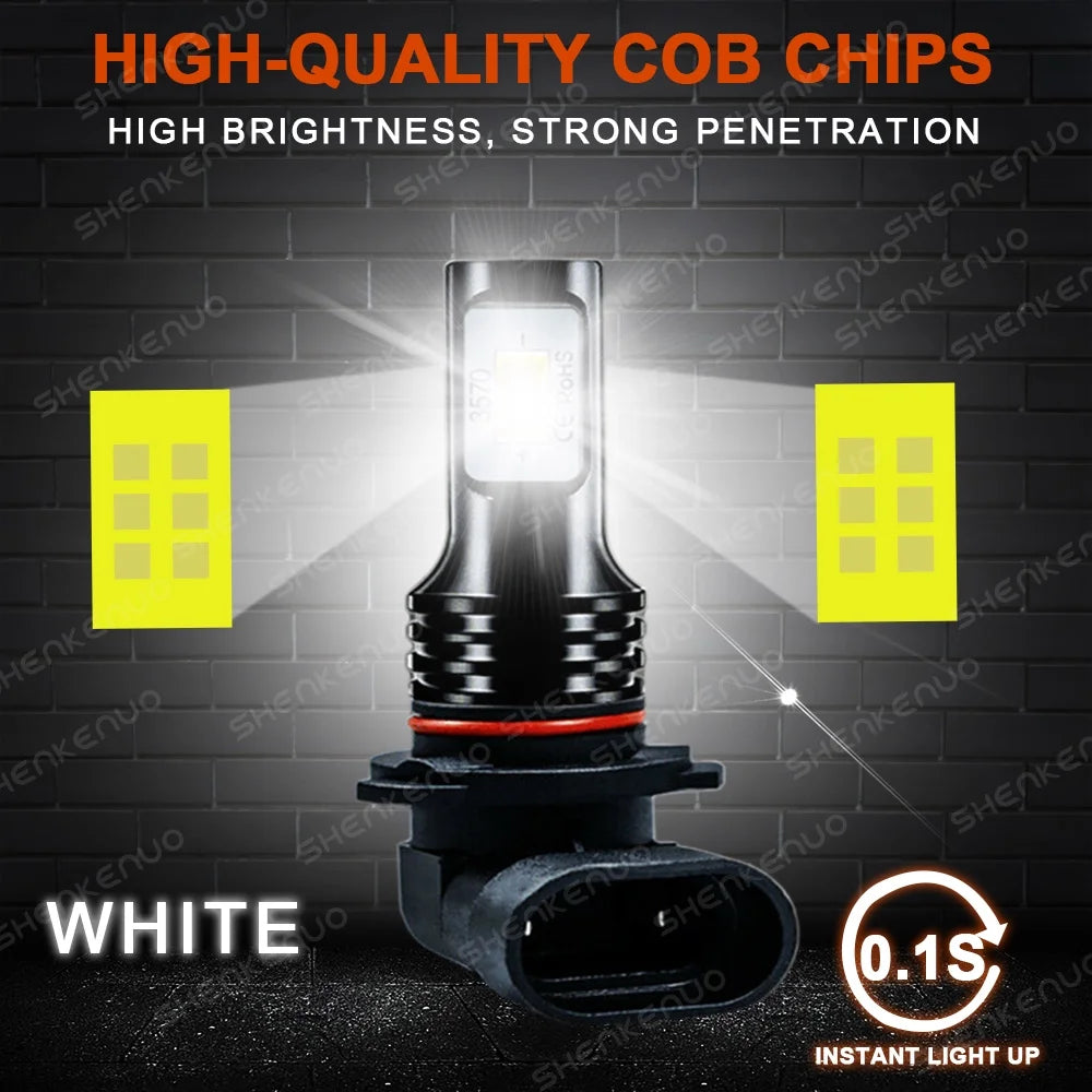 9005 H7 LED Headlight Bulbs H11 Fog Lights White 6000K X974313