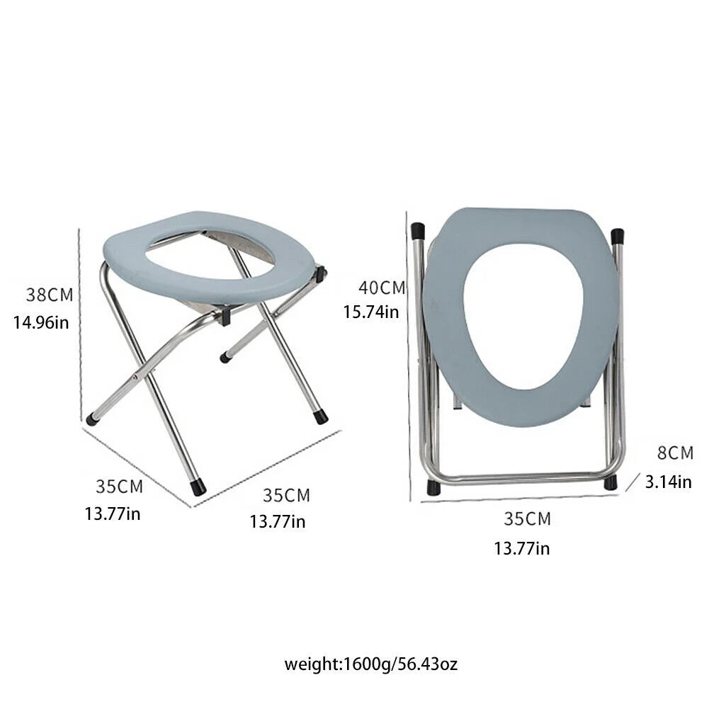Portable Folding Toilet Seat with 10 Pcs Replacement Bags X821678