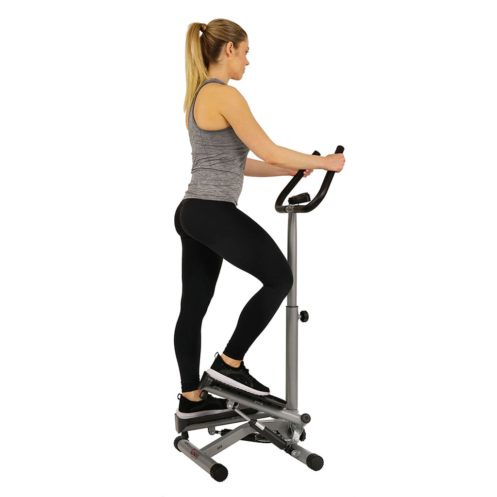 Stair Stepper Machine with Handlebar and LCD Monitor V752