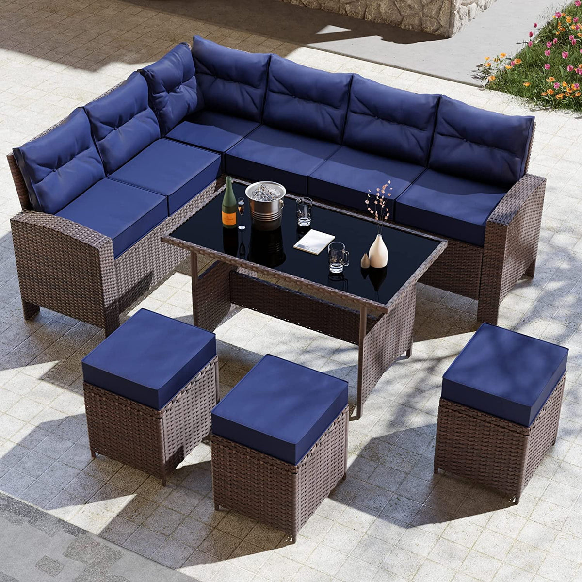 7 Piece All-Weather Wicker Outdoor Patio Furniture Set Z333285