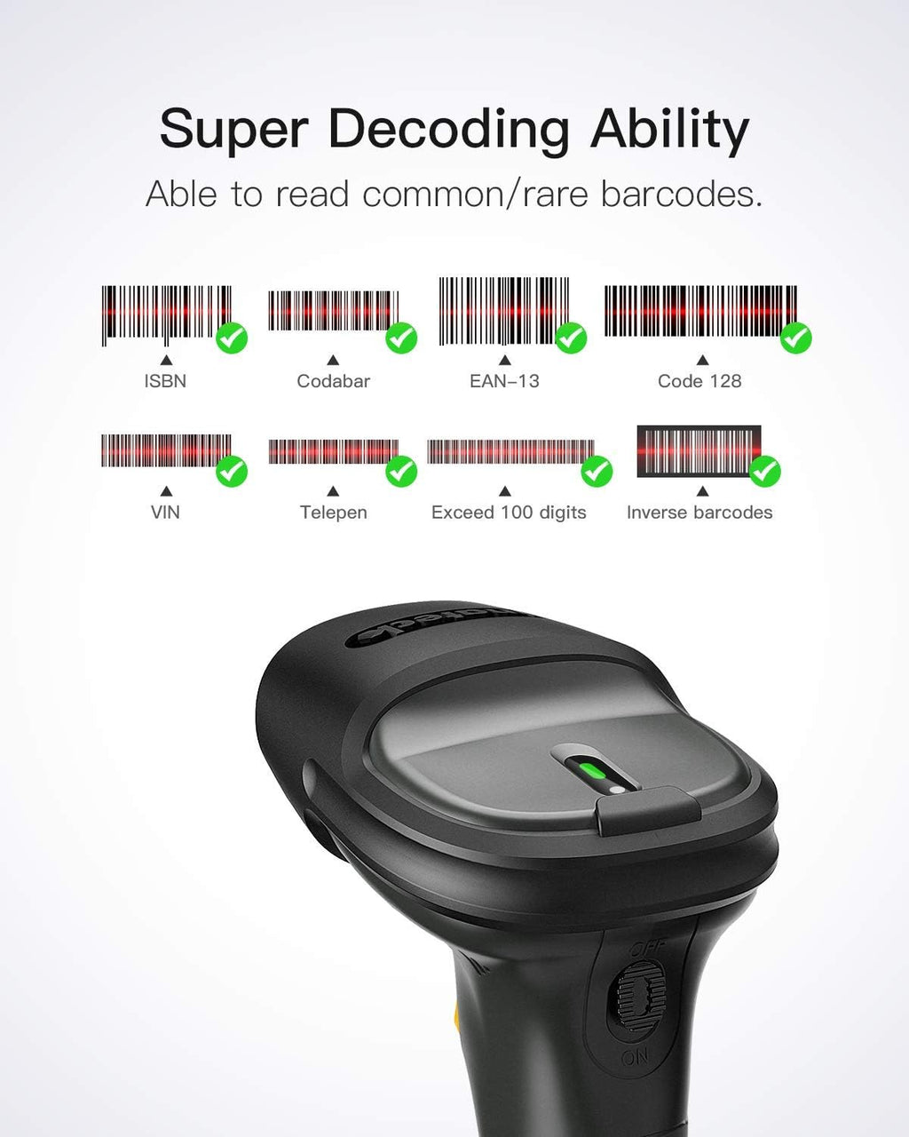 Wireless Barcode Scanner with Bluetooth Adapter N31651