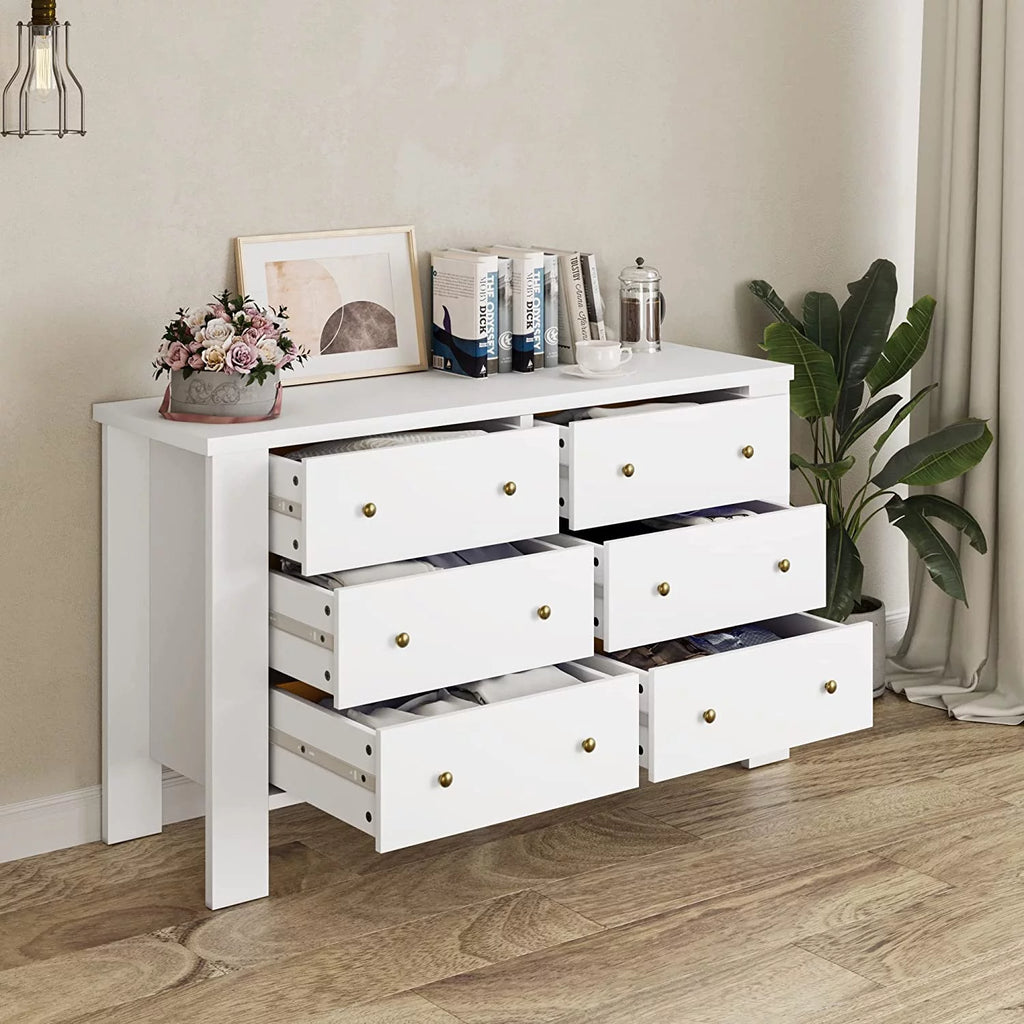Dark Brown 6 Drawer Dresser L2377